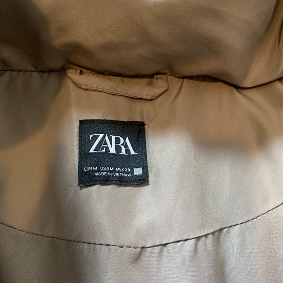 🌸ZARA | HOODED QUILTED PUFFER JACKET Colour: TAN NUDE🧥🧥 - Picture 2 of 3